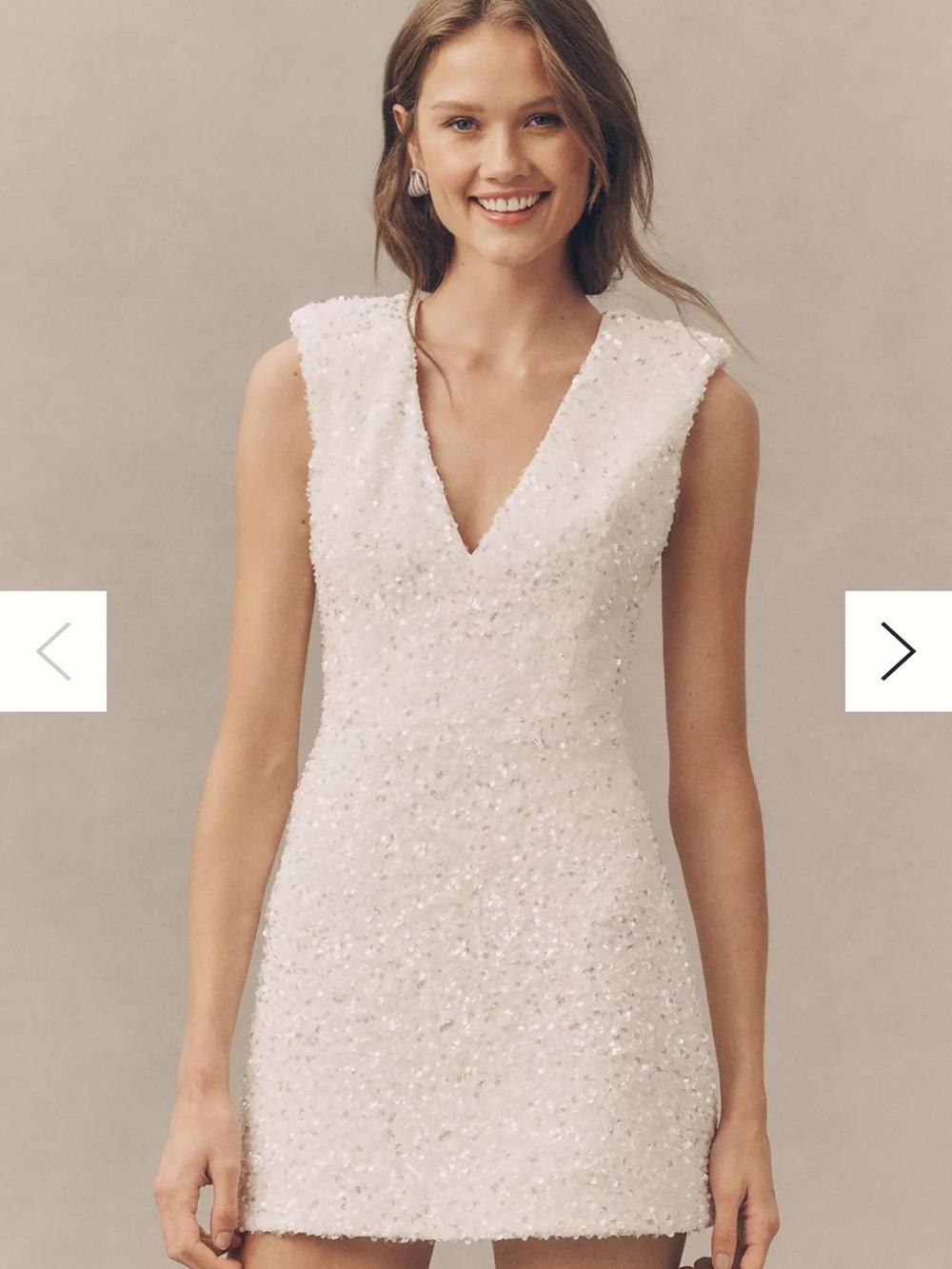 Helsi Tate White Sequin Mini Dress - XS